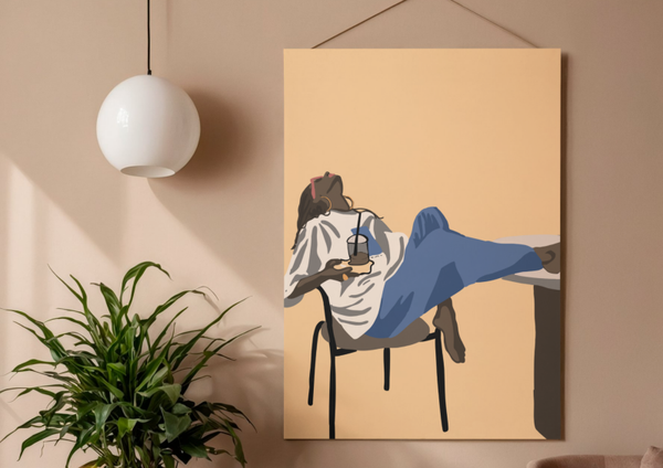 Quiet Moment – Modernes Illustrationsposter