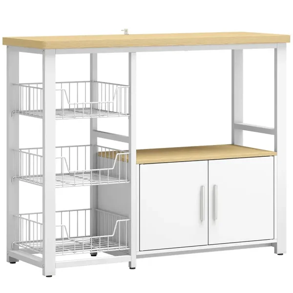 Keukenplank opbergruimte wit