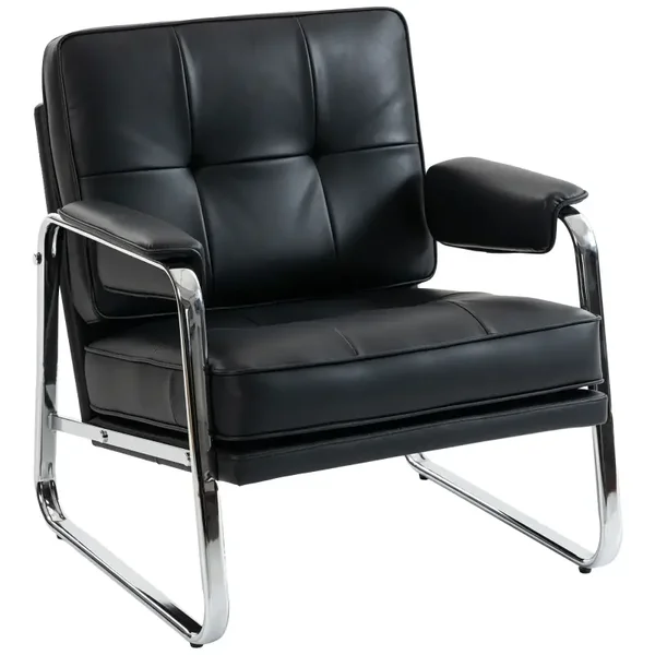 Kunstleren fauteuil zwart