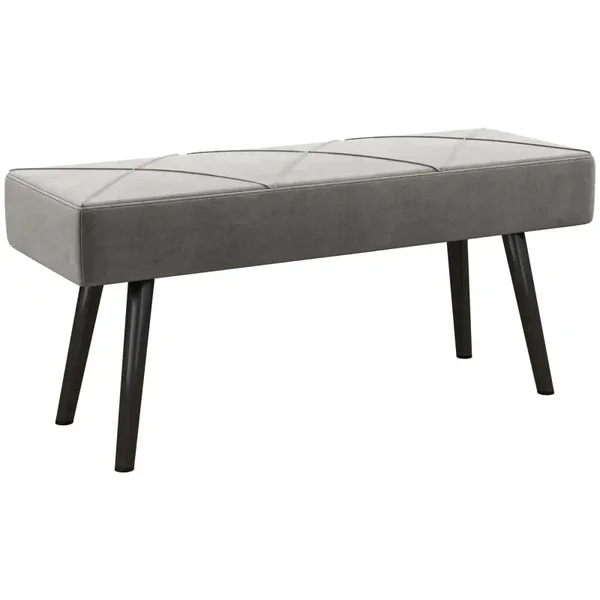 Fluwelen bedbank grijs
