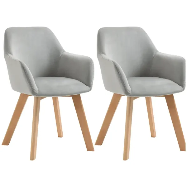 Fluwelen eetkamerstoelen grijs