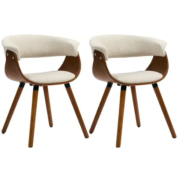Linnen eetkamerstoel beige