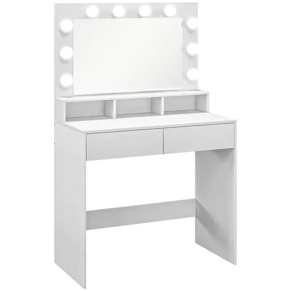 Kaptafel 10-lampen wit