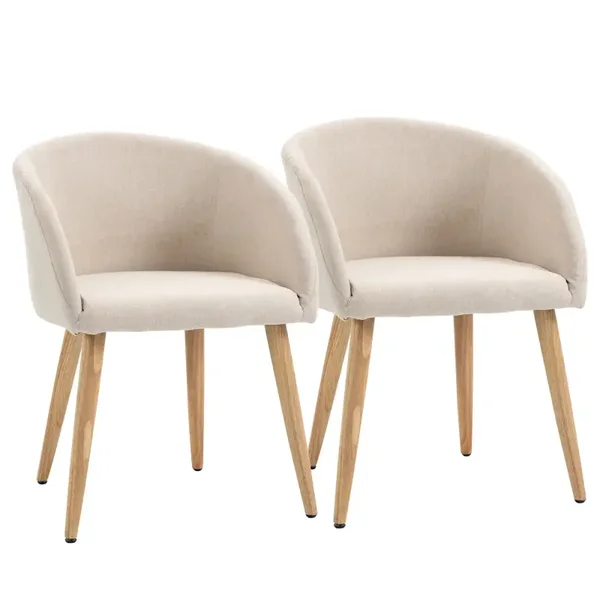 Scandinavische eetkamerstoelen beige