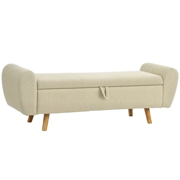 Corduroy opbergbank beige