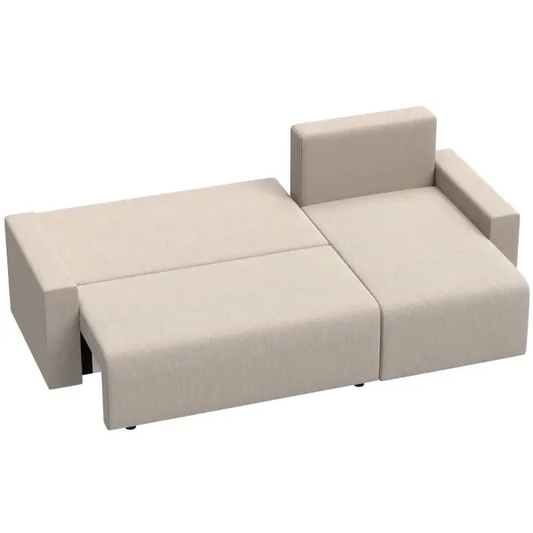 L-vormige slaapbank beige