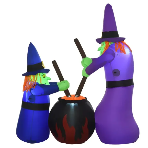 Opblaasbaar heksenketelfiguur