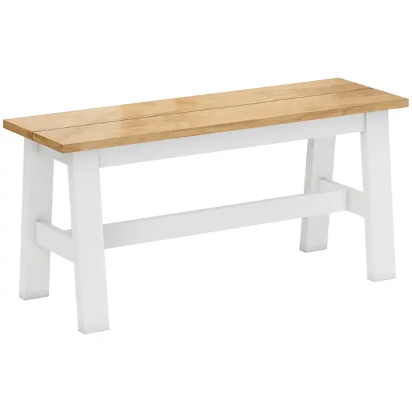 Houten bank wit