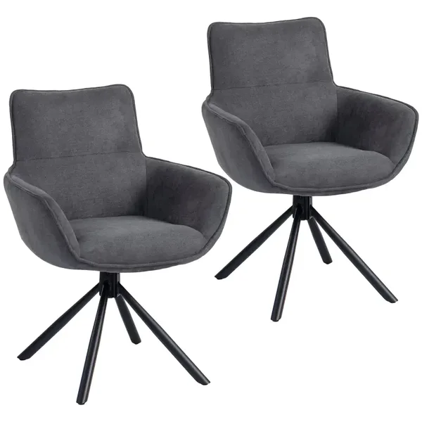 Draaistoelen set donkergrijs