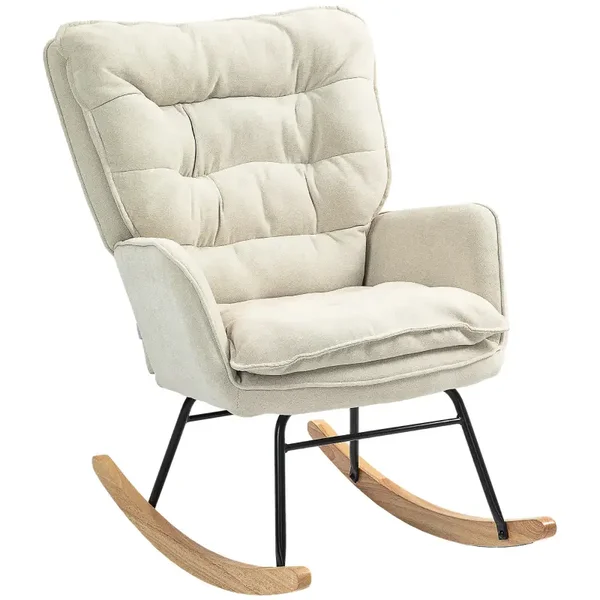Schommelstoel beige