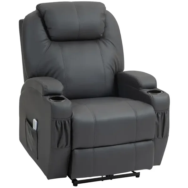 Massage-relaxfauteuil donkergrijs