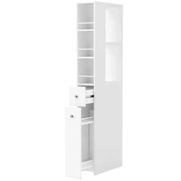 Hoge badkamerkast wit