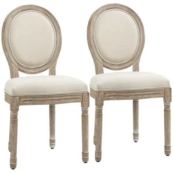 Gestoffeerde eetkamerstoelen naturel