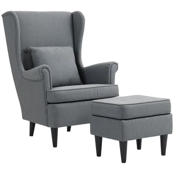 Vleugelfauteuil grijs