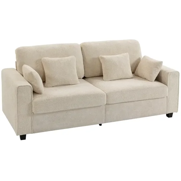 Fluwelen 3-zitsbank beige