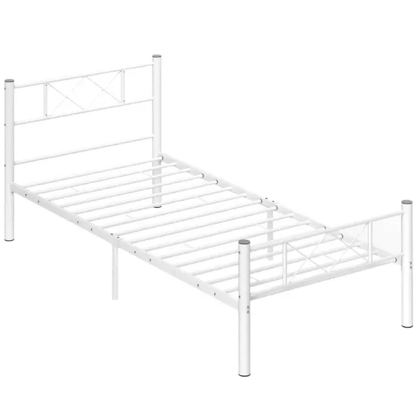Eenpersoonsbedframe opbergruimte wit