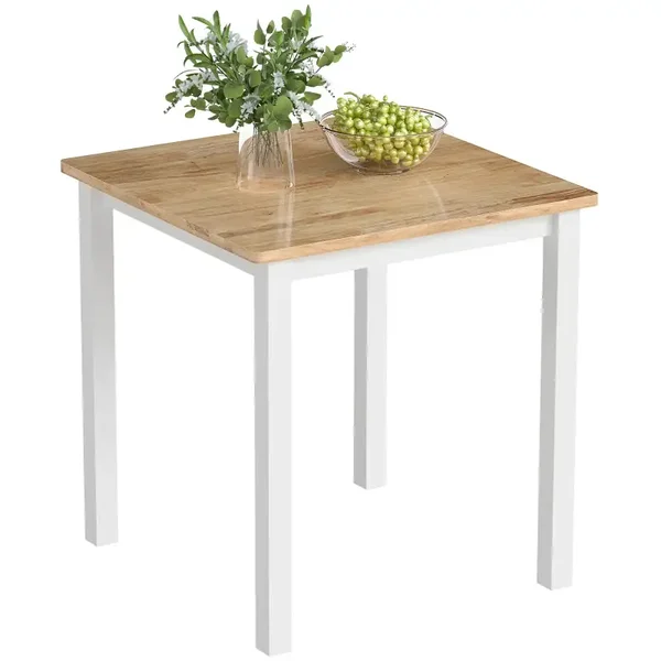 Rubberhouten eettafel wit