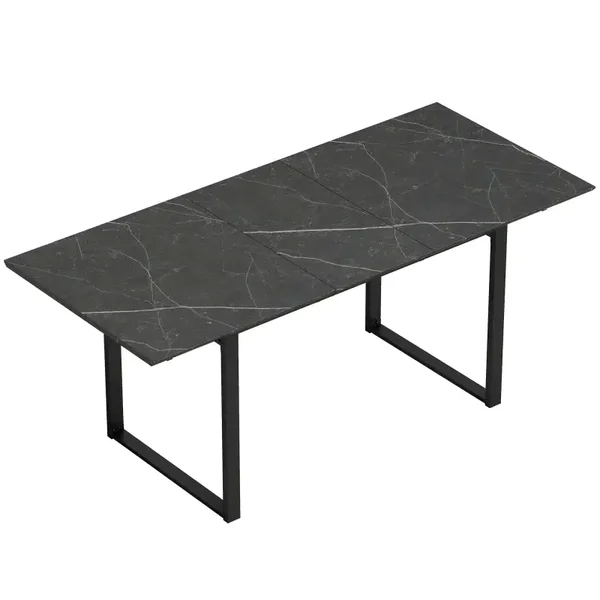 Uitschuifbare eettafel zwart