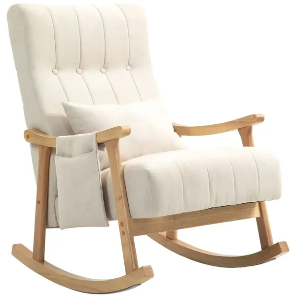 Schommelstoel beige