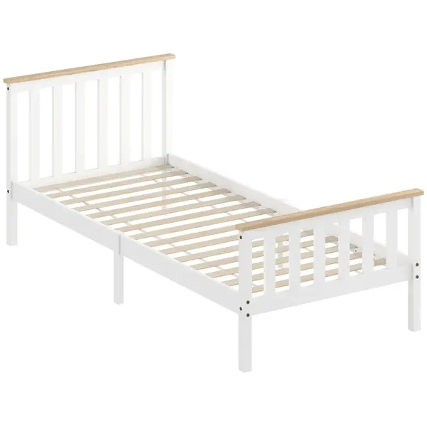 Eenpersoonsbedframe opbergruimte wit