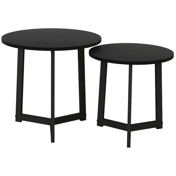 Ronde salontafelset zwart