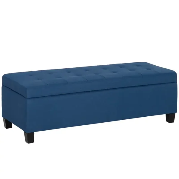 Opbergbank gecapitonneerd blauw