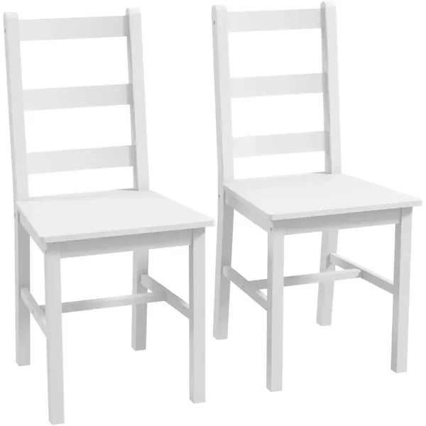 Houten eetkamerstoelen wit