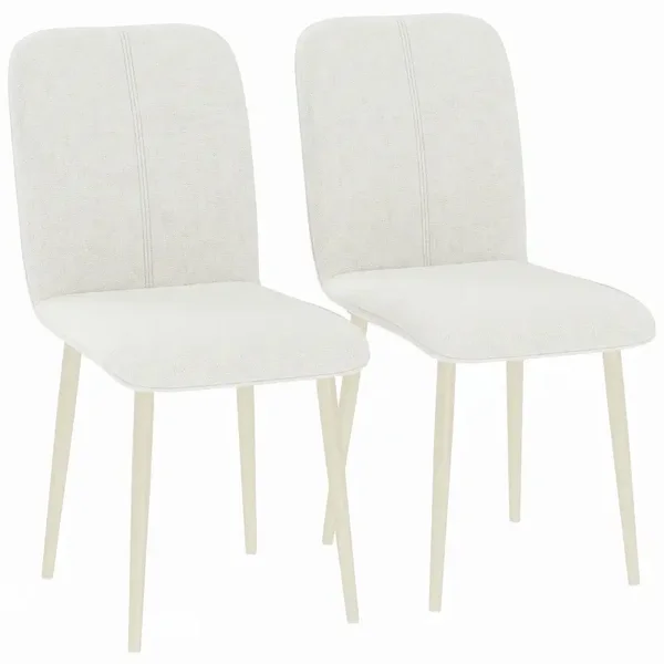 Linnen eetkamerstoelen crème