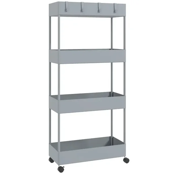 Keukentrolley planken grijs