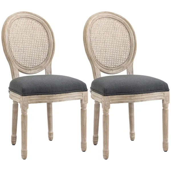 Rotan eetkamerstoelen grijs
