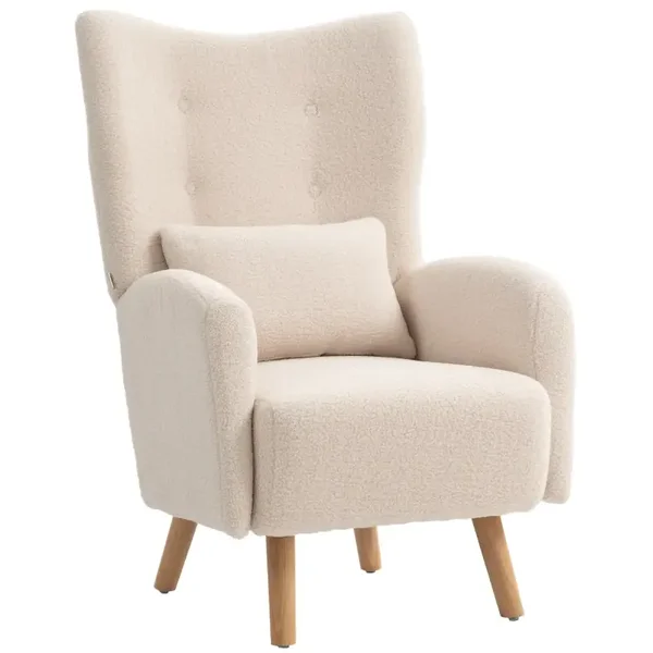 Vleugelfauteuil beige