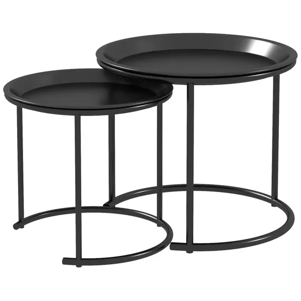 Schuifbare bijzettafel zwart