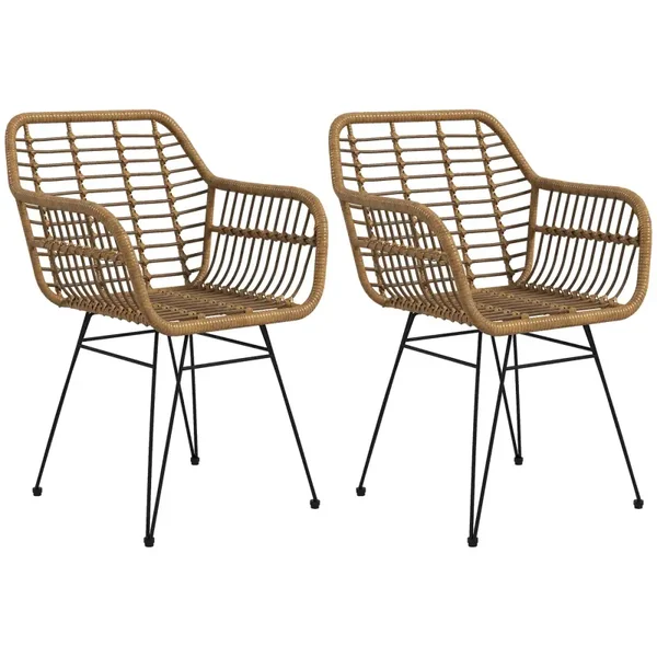 Rotan eetkamerstoelen naturel