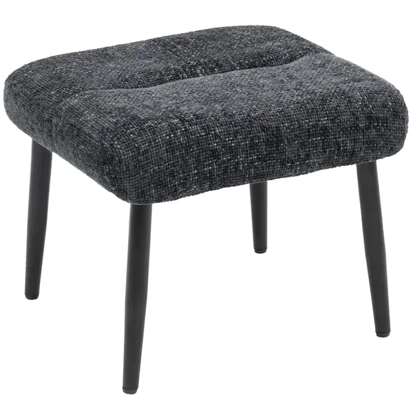 Chenille voetenbank donkergrijs