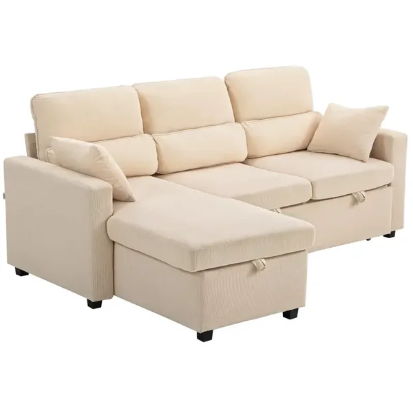 Verstelbare slaapbank beige