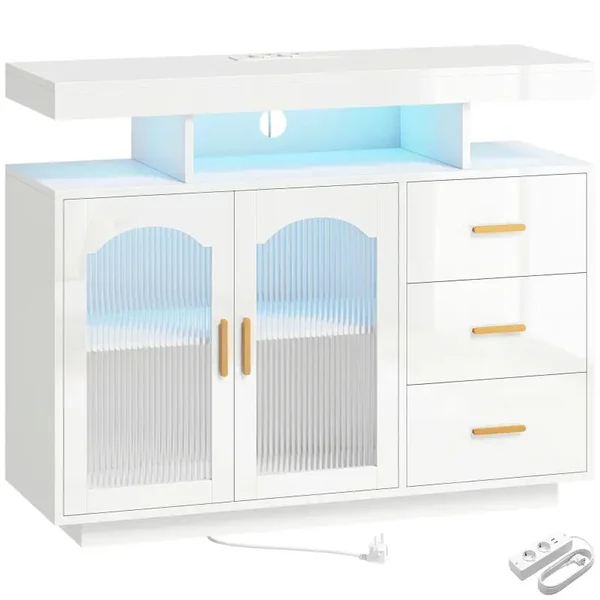 LED-dressoir wit