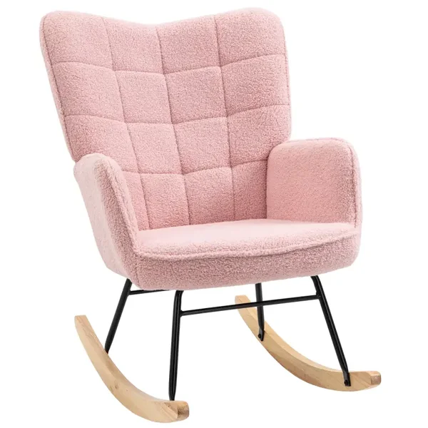 Retro schommelstoel roze