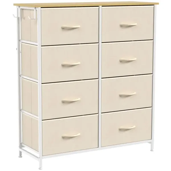 Slaapkamerladekast 8-laden beige