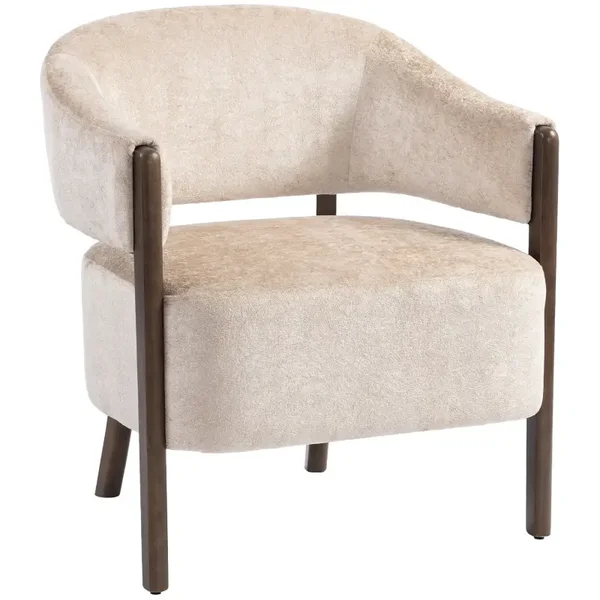 Chenille accentfauteuil beige
