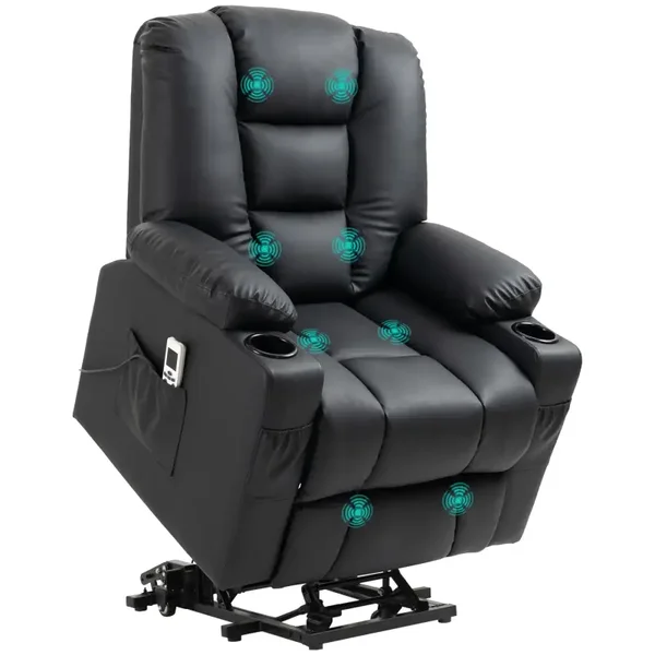 Relaxfauteuil opstahulp zwart