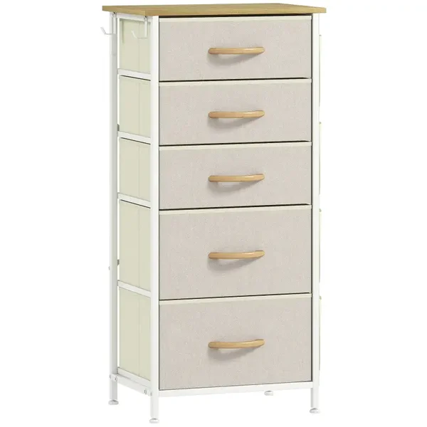 Stoffen ladekast beige