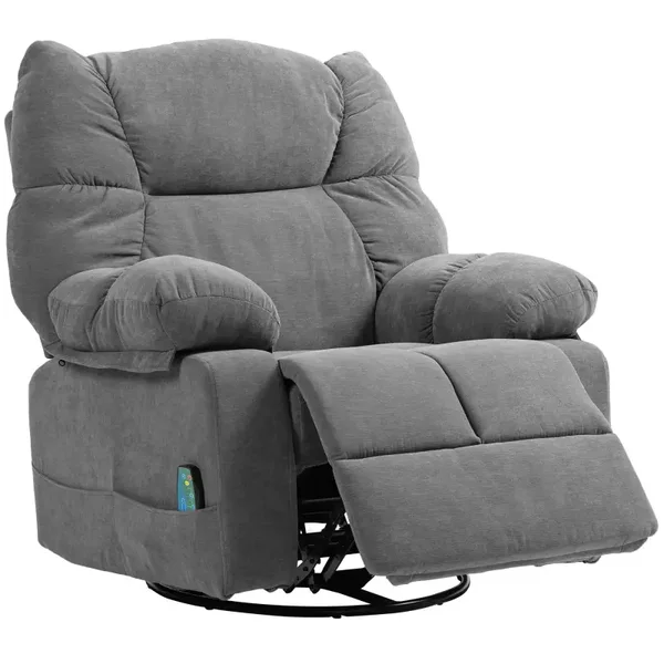 Massage-relaxfauteuil donkergrijs