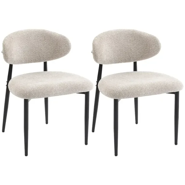 Gestoffeerde eetkamerstoelen beige