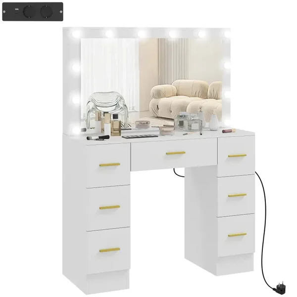 Kaptafel 7-laden wit