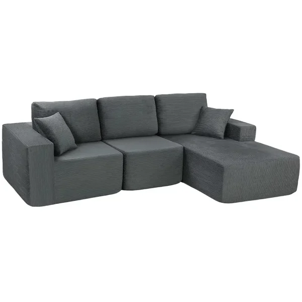 Modulaire hoekbank donkergrijs