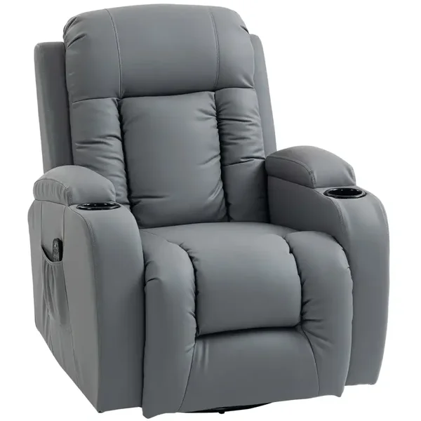 Massage-relaxfauteuil lichtgrijs