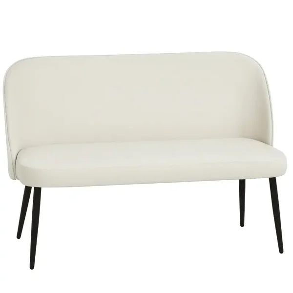 Gestoffeerde tweezitsbank beige