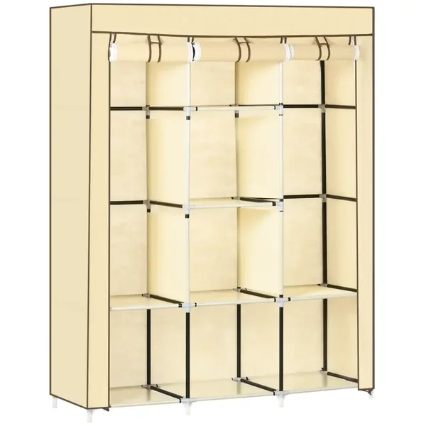 Stoffenkast planken beige