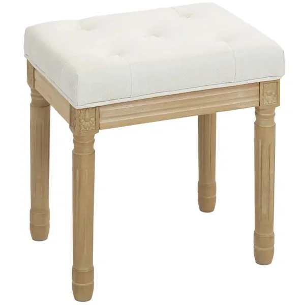 Linnen voetenbank beige