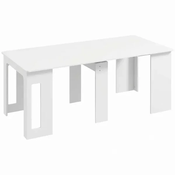 Uitschuifbare eettafel wit